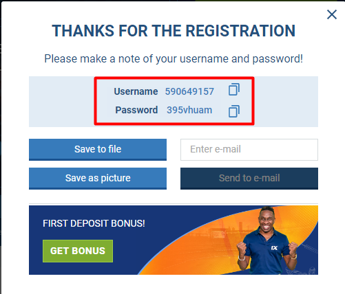 Creating an Account on 1xbet